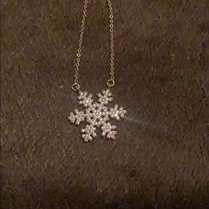 Rose gold snowflake necklace
